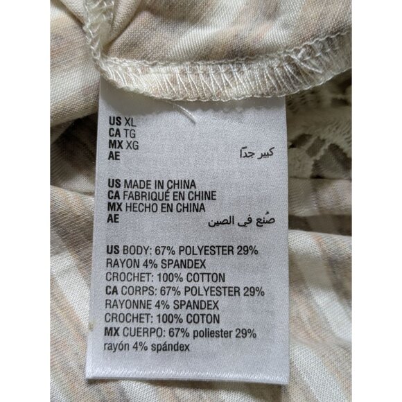 Style & Co Womens XL Island Getaway Rail Stripe Sleeveless Tunic With Lace Yoke - Picture 7 of 9